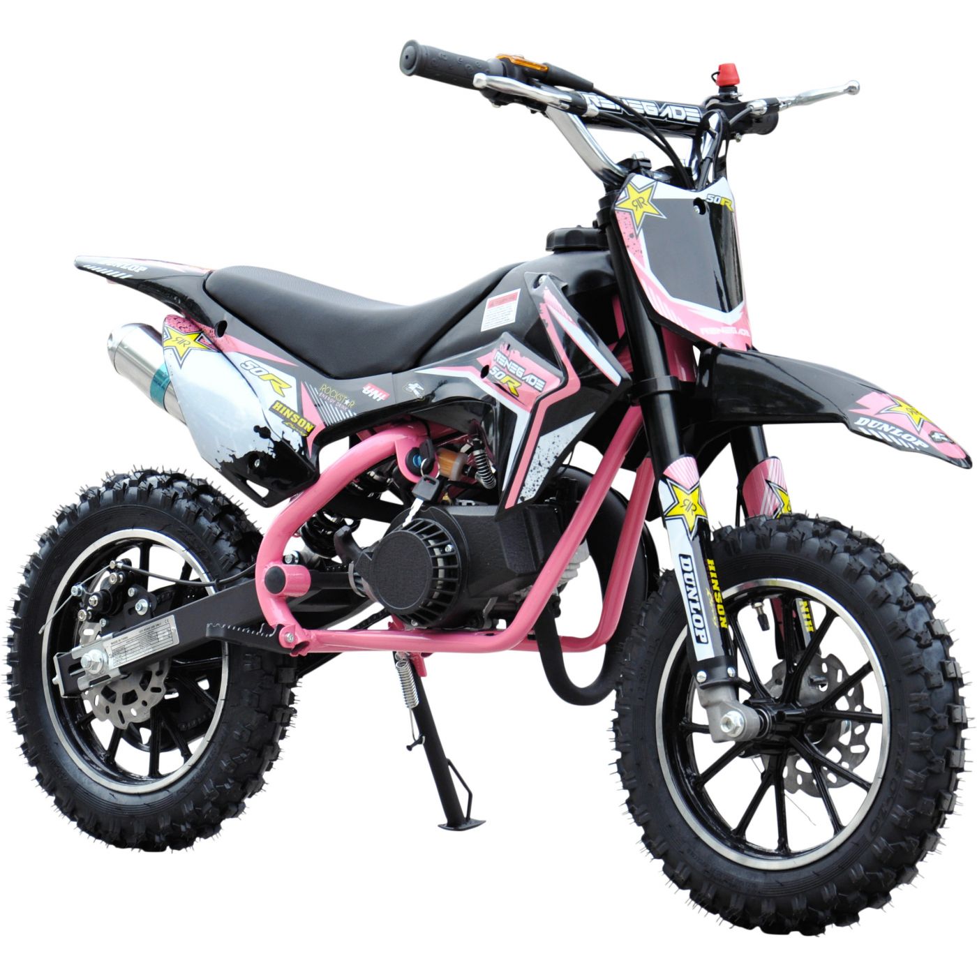 Girls Pink 2 Stroke 50cc Compact Dirt Bike Motorbike With Restrictor – Kids Petrol Cars