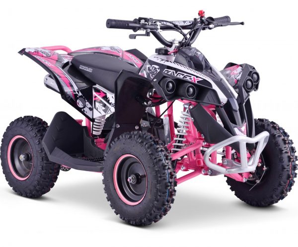 Girls Pink 50cc 2-Stroke Petrol Rev and Go Off Road Quad Bike