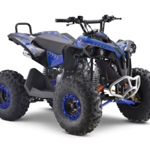 Blue 25 MPH - Teenager Adult 125cc 4-Stroke Petrol Quad with Passenger Bar