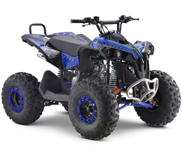 Blue 25 MPH - Teenager Adult 125cc 4-Stroke Petrol Quad with Passenger Bar