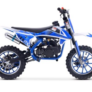 kids Blue Age 6-12 Chunky Tyre 49cc Petrol Compact Dirt Bike