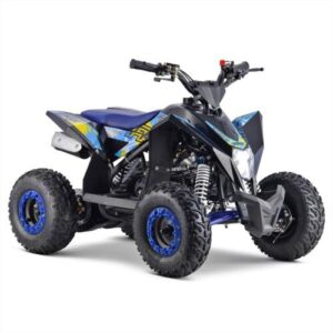 Blue Ages 5-10 90cc Youth 4-Stroke Petrol Powered Quad Bike