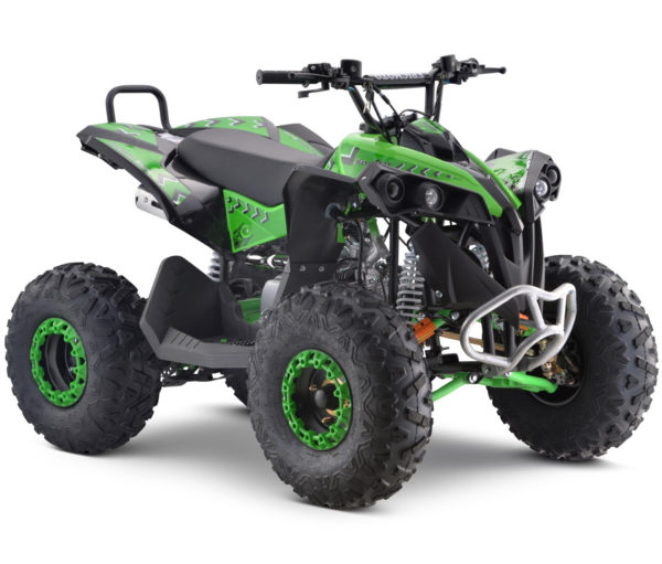 Green 25 MPH Teenager Adult 125cc 4-Stroke Petrol Quad with Passenger Bar