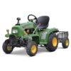 Kids Green Petrol Ride-on Tractor 110cc 4 Stroke with Free Metal Trailer
