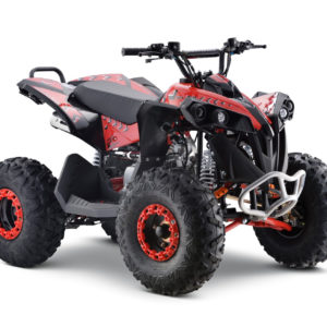 Red 25 MPH - Teenager Adult 125cc 4-Stroke Petrol Quad with Passenger Bar
