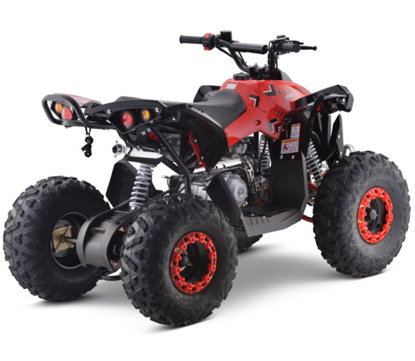 Red 25 MPH - Teenager Adult 125cc 4-Stroke Petrol Quad with Passenger Bar