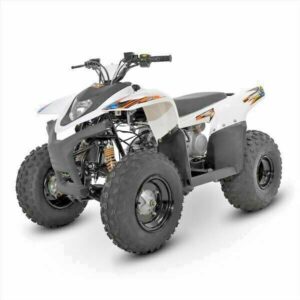 100cc SMC Quality White 2-Stroke Teens Petrol Quad Bike